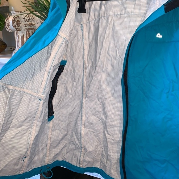 Paradox Women’s Teal Blue Hooded Waterproof Jacket with Pockets Size Small - Picture 2 of 7